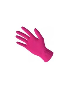 Guantes nitrilo rosa talla P estuche 100u.