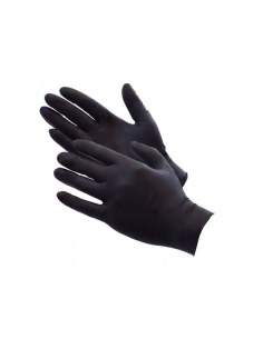 Guantes nitrilo negro talla M estuche 100u.