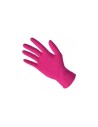 Guantes nitrilo rosa talla M estuche 100u.